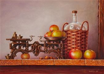 Still Life Weighing Apples - Alexander Smirnov