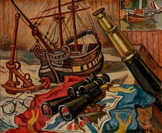 Nature morte aux objets de marine by Henri Liénard de Saint-Délis