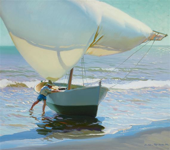 Bringing in the Boat by Arthur Grover Rider