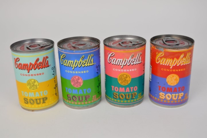 Artwork by Andy Warhol, Four works: ANNIVERSARY SOUP CANS, Made of cans