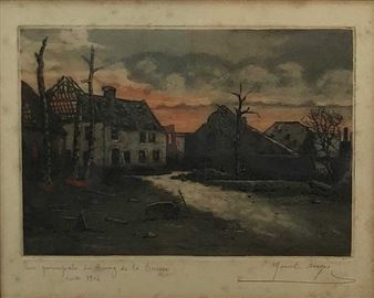 Rue Principale du Bourg de la Bassee, November - Marcel Augis