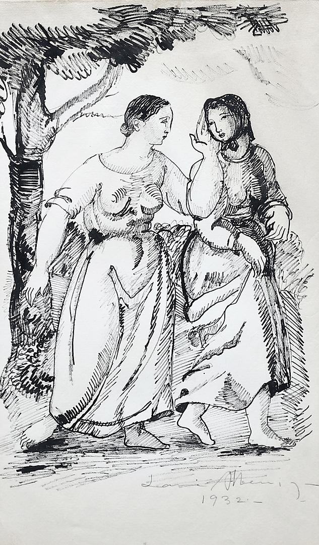 Artwork by Laura Albéniz, Girls, Made of Ink drawing on paper