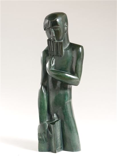 Young poet with panpipes by Jozef Cantré, 1923