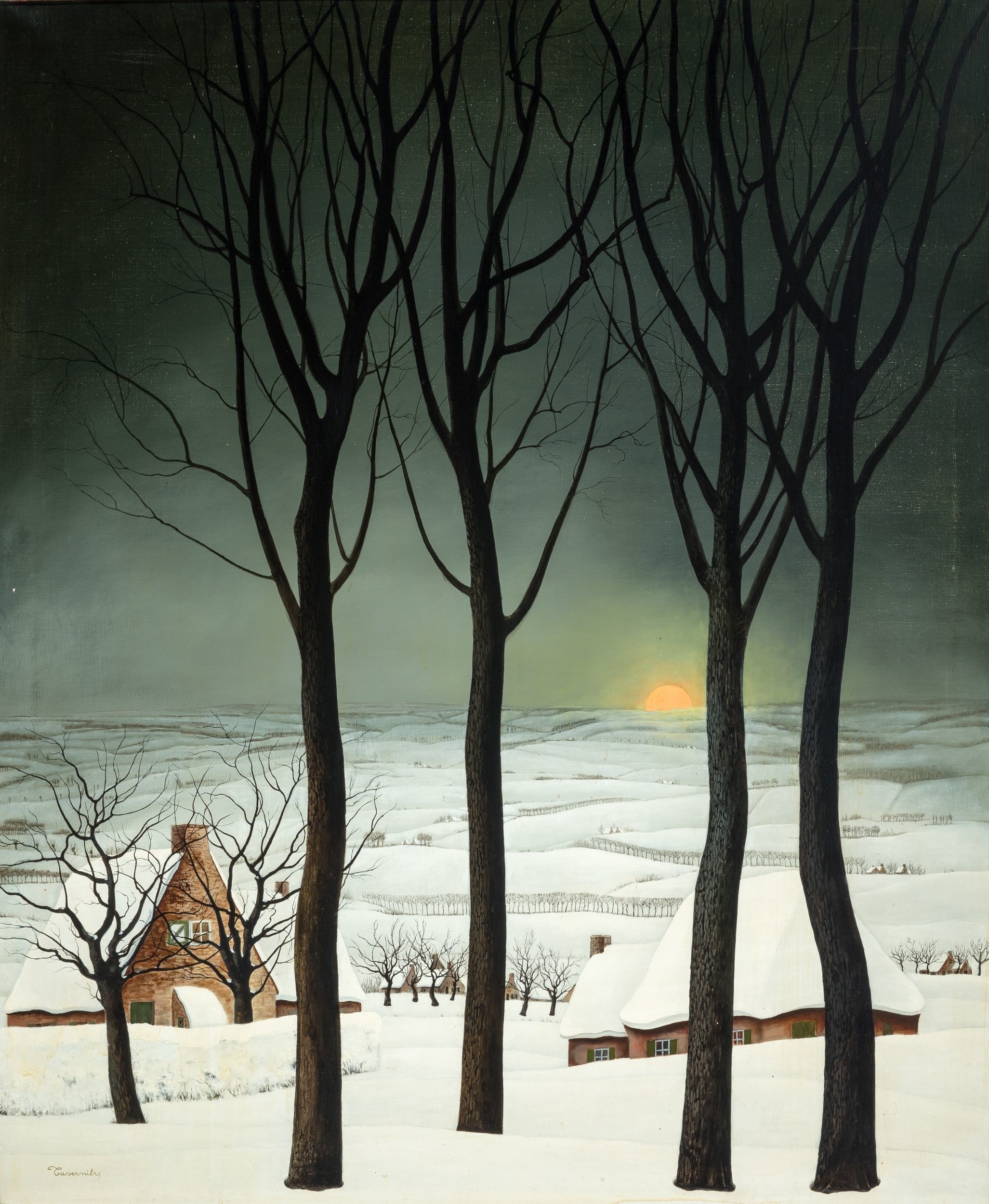 Artwork by Armand Tavernier, Winter landscape, Made of Oil on canvas