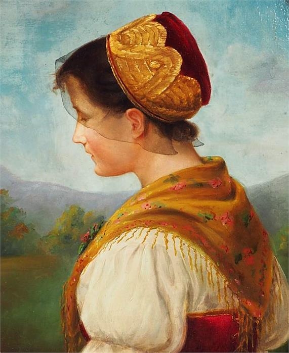 Damenporträt in Tracht - Emil Fleischmann