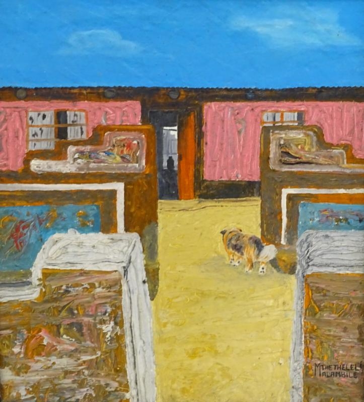 Artwork by Mthetheleli Malambile, N'Dbele house, Made of oil on board