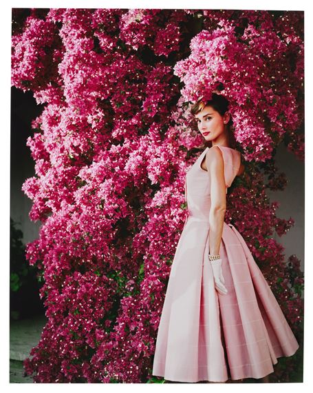AUDREY HEPBURN WITH FLOWERS II by Norman Parkinson, 1955, printed 2017