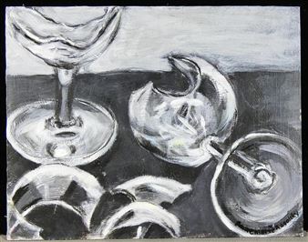 Untitled: Still Life with Wine Glasses - Cherie Ragalsky