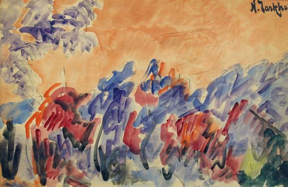 Hazy landscape by Nikolai Alexandrovich Tarkhoff, circa 1900