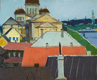 Leningrad. Multi-colored roofs - Alexandre Nikolaevitch Semenov
