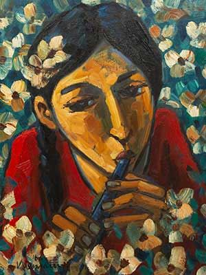 Girl Playing Flute by Hennie Niemann Junior, 2016