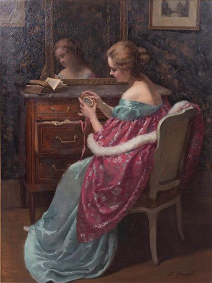 woman in the mirror painting
