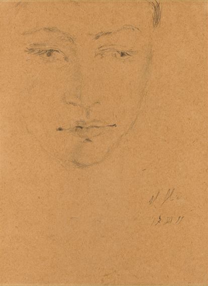 Testa di giovane by Filippo de Pisis, 1939