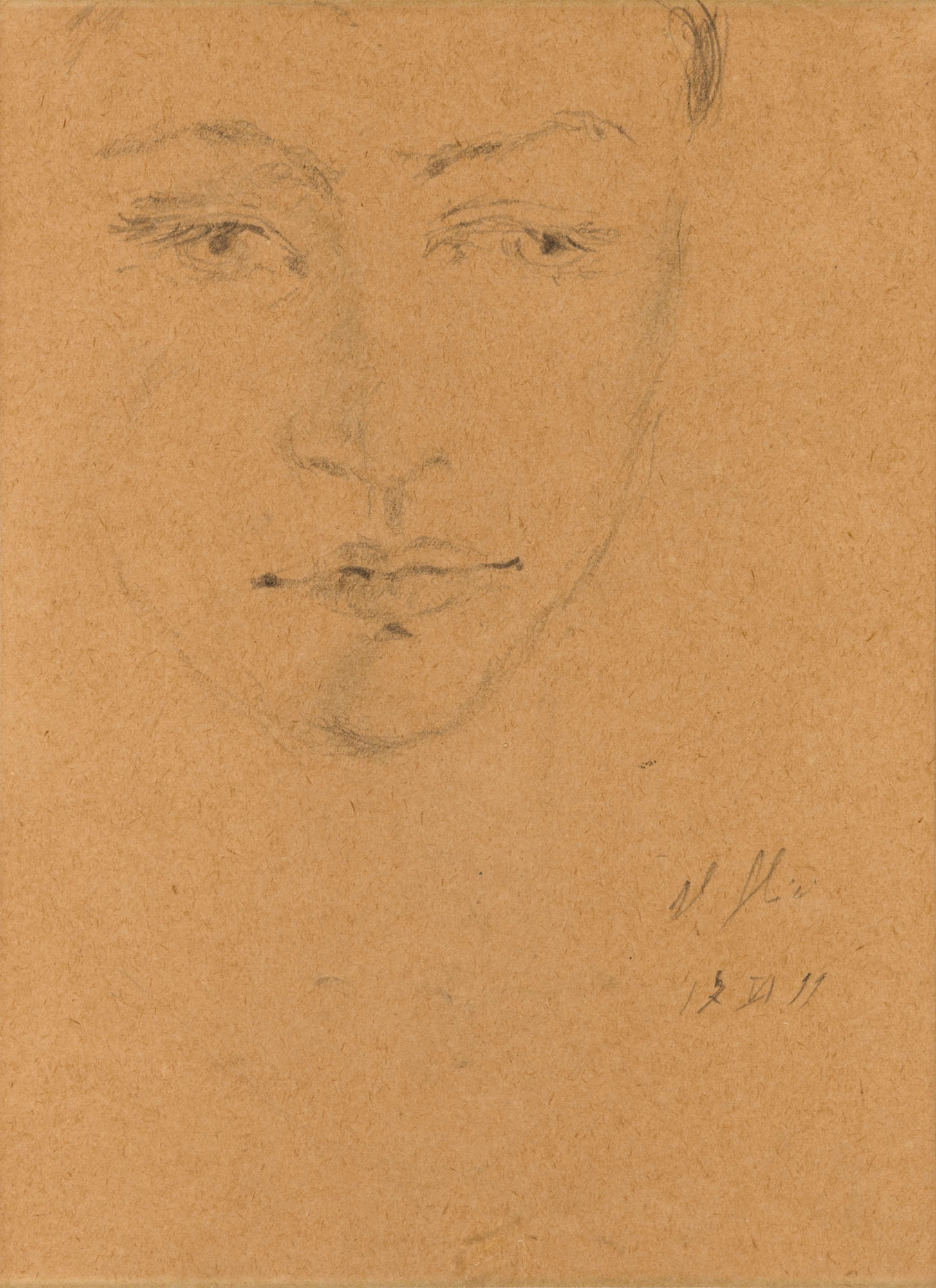 Artwork by Filippo de Pisis, Testa di giovane, Made of Pencil on paper