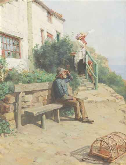 Ralph Hedley | WELCOMING THE FISHING BOATS HOME (1889) | MutualArt