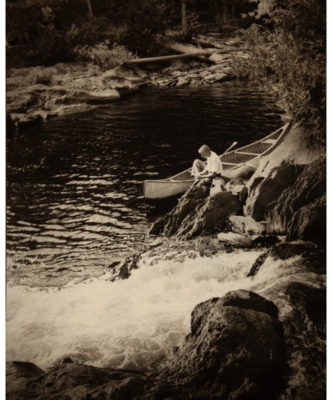 Artwork by John R. Hogan, Choosing a Channel and Trout Pool, Made of Gelatin silver