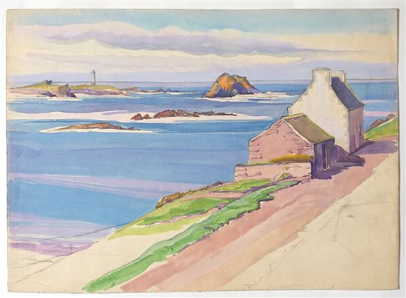 "Maisonnettes sur la côte rocheuse"