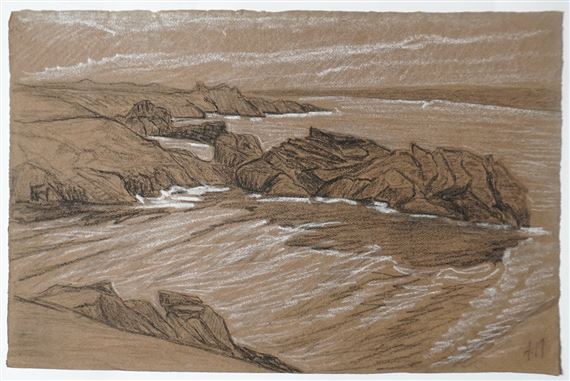 "Côte bretonne par mer calme"