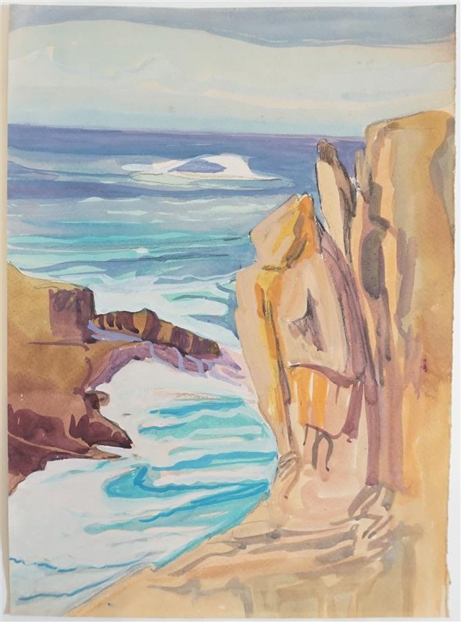 Artwork by Mary Antoinette Amennecier, "Rocher saillant", Made of Watercolor