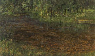 Forest stream by Nikolai Mikhailovich Romadin, 1968