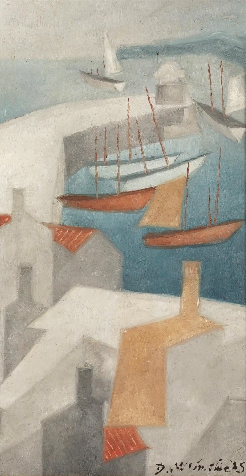 Artwork by Donald McConchie, A Sydney Harbour, Made of oil on board