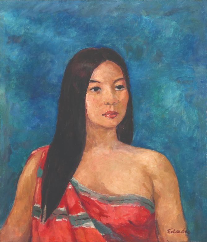 Artwork by Victorio Edades, Portrait of a Woman, Made of oil on canvas