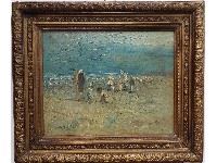 Beach scene, possibly St Ives - Louis Grier