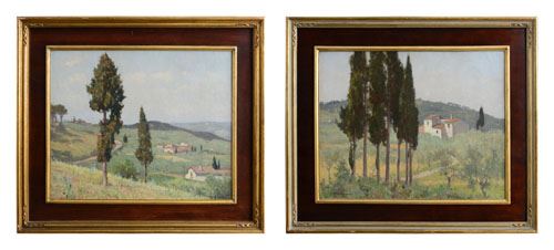 Fra cipressi e ulivi, campagna toscana by Alberto Cecconi, 1941