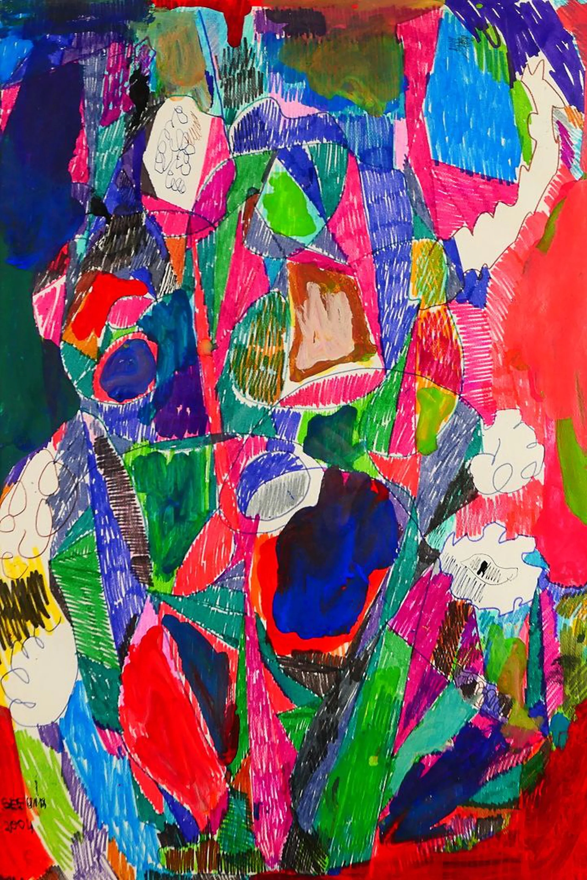 Artwork by Adrien Seguin, Le Bouquet, Made of Pencil, gouche and other techniques