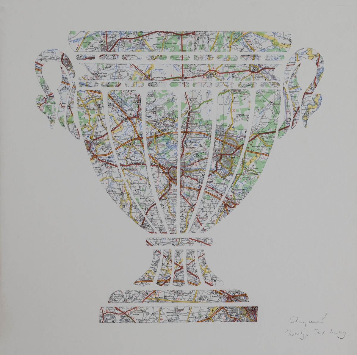 Artwork by Thierry Renard, Project building Flemish Parliament, 2002, Made of Collage on cardboard