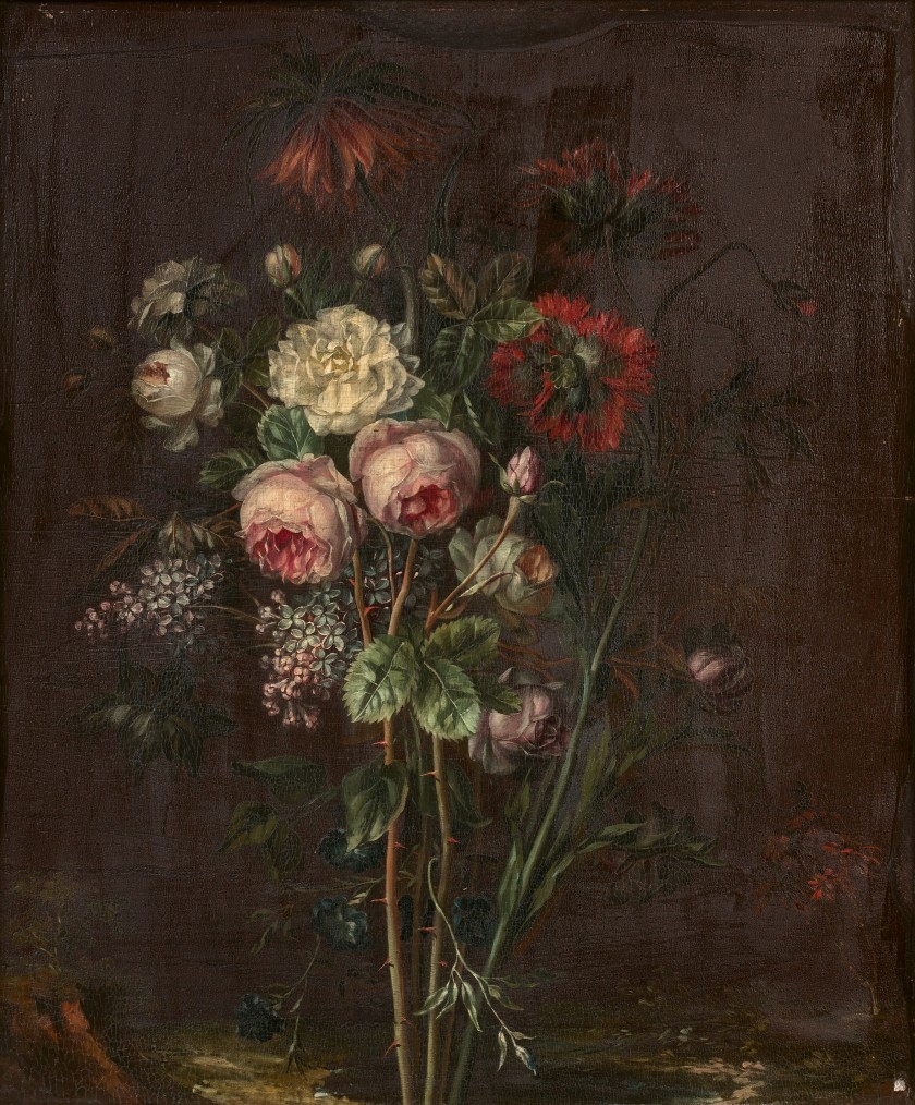 Artwork by Charles Seveaux, Bouquets de fleurs, Made of oil on walnut panel