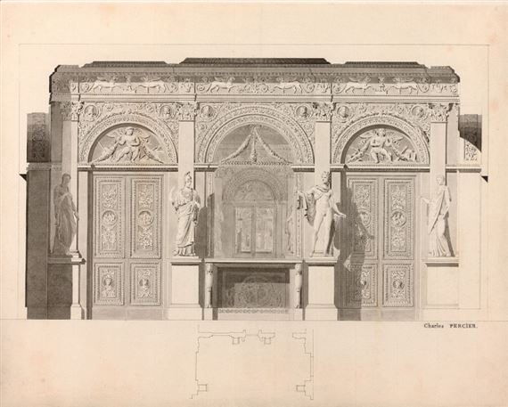 Projet présumé pour les salles du musée du Louvre by Charles Percier