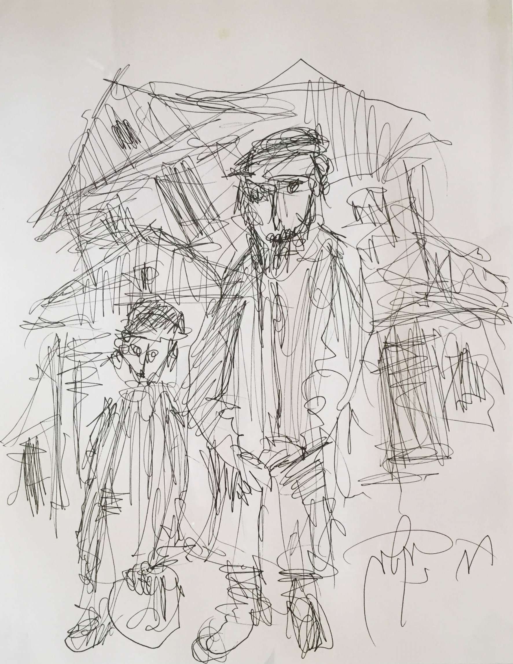 Moshe Bernstein | Father and Son in the Shtetl | MutualArt