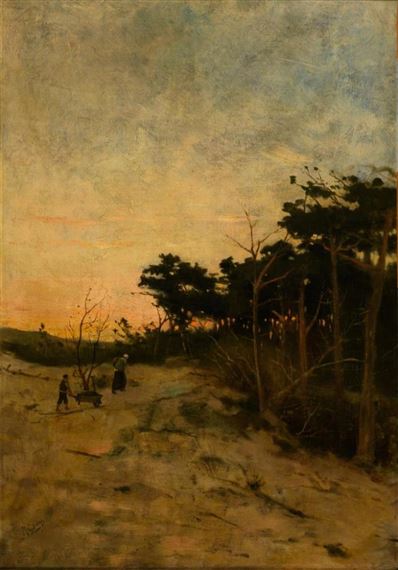ABENDLANDSCHAFT AM WALDRAND by Marinus Gidding