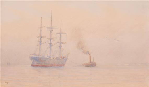 Ship at Sea by Alma Claude Burlton Cull, 1906