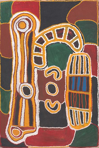 Initiation Ceremony at Tallapunda by Tommy Skeen Tjakamarra, 1996