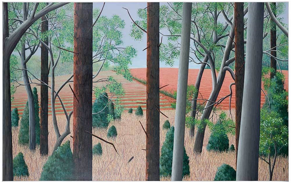 Artwork by Maud Gatewood, Straw Field Spring, Made of acrylic on canvas