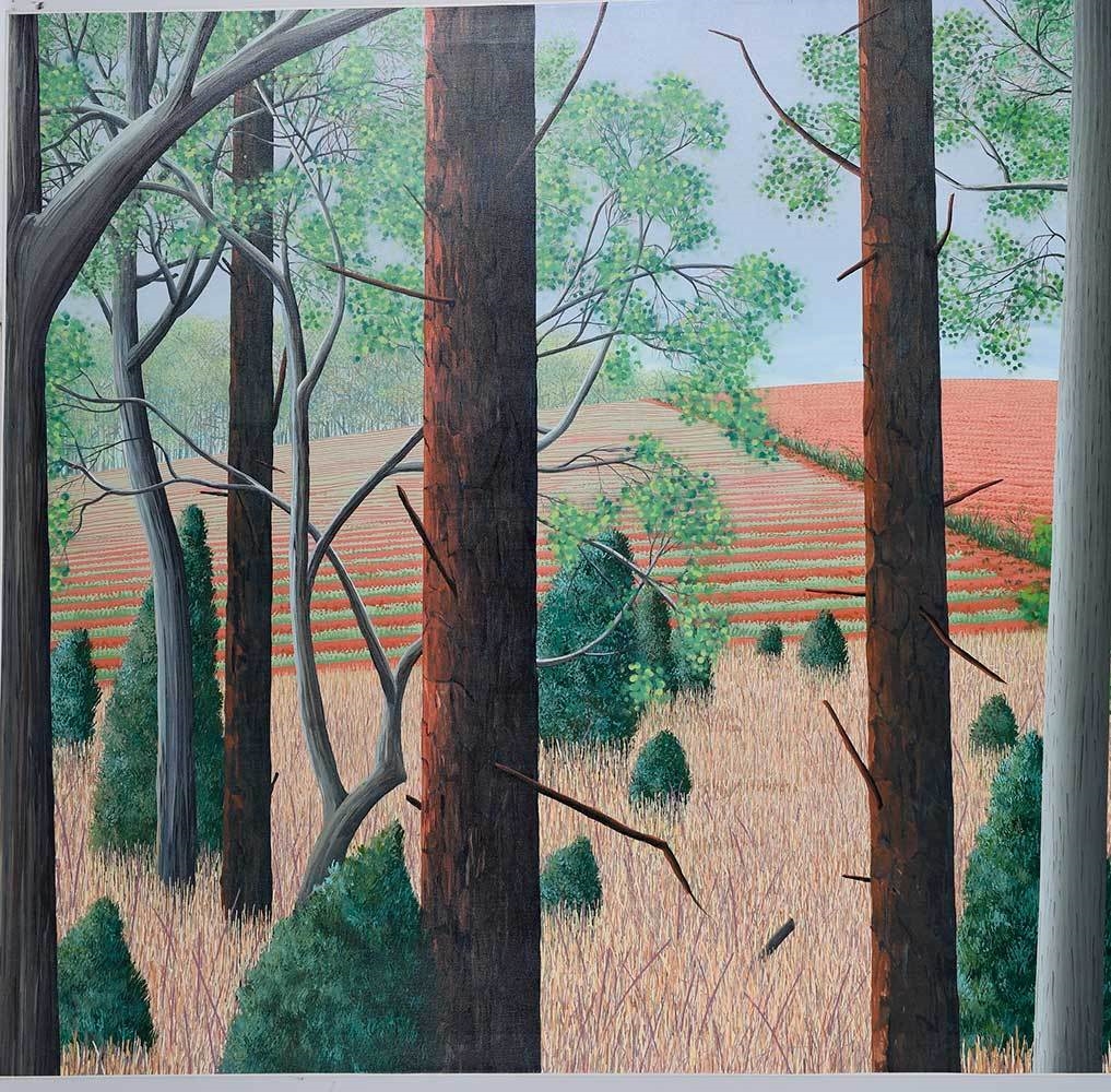 Artwork by Maud Gatewood, Straw Field Spring, Made of acrylic on canvas