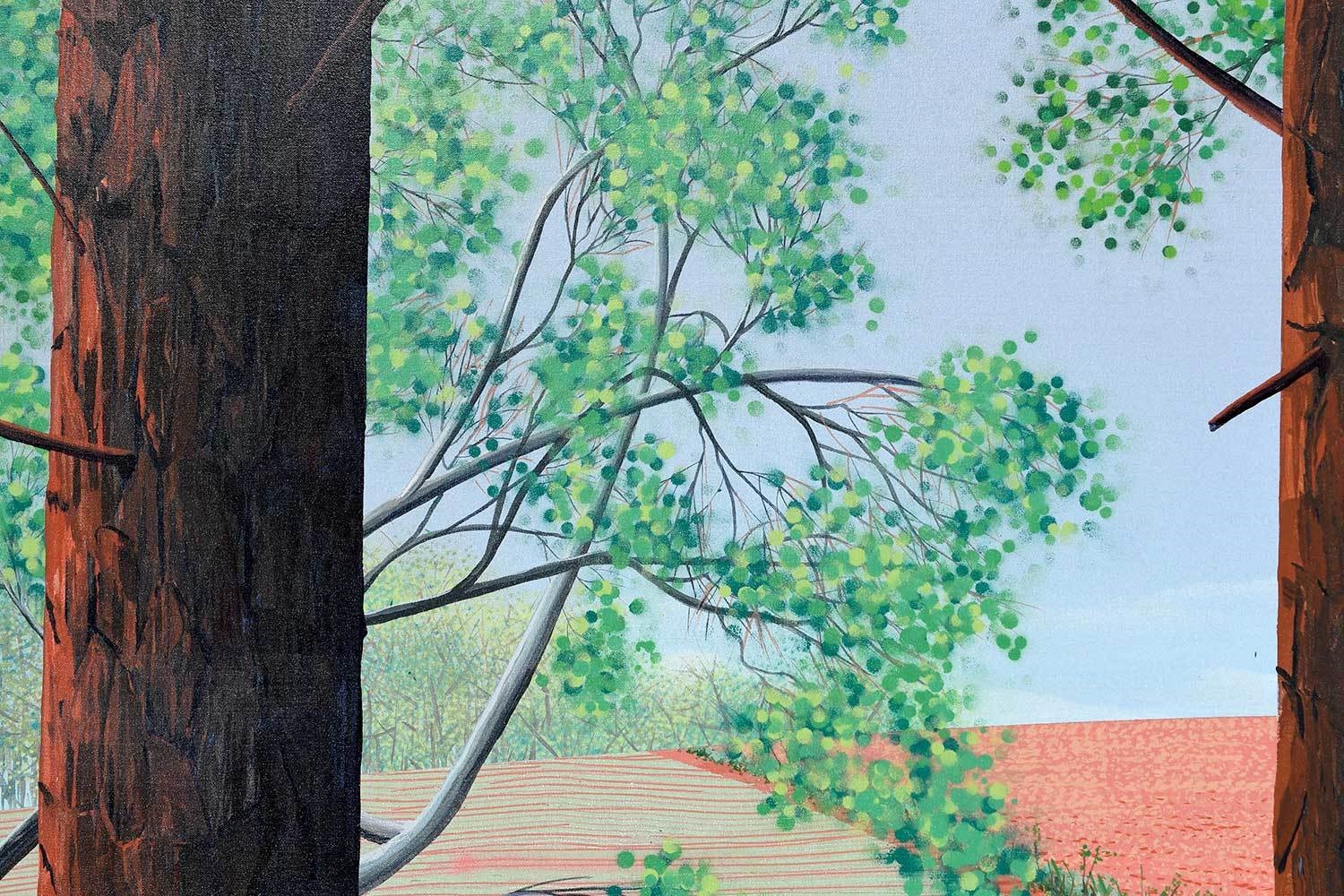 Artwork by Maud Gatewood, Straw Field Spring, Made of acrylic on canvas