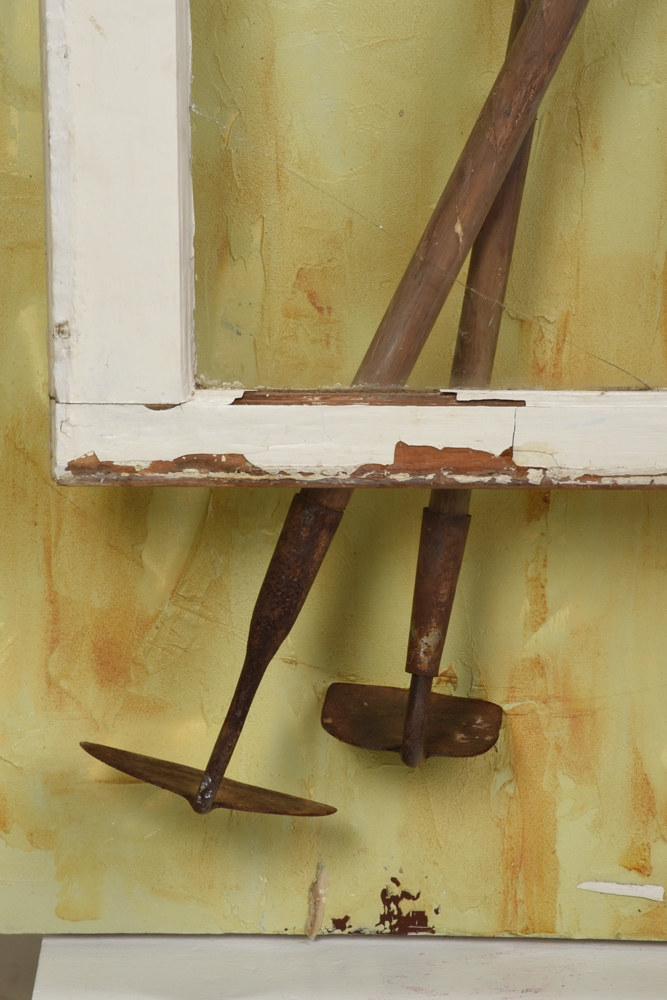 Artwork by Willie Little, Two Hoes, Made of acrylic