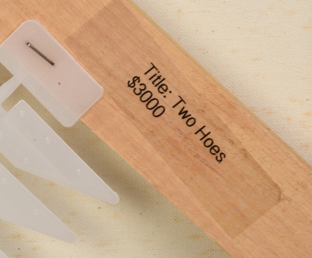 Artwork by Willie Little, Two Hoes, Made of acrylic