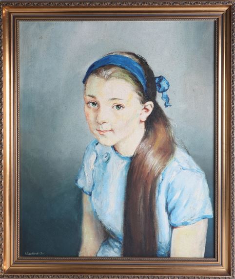 Portrait of a young girl by Robert Lenkiewicz, 1970's