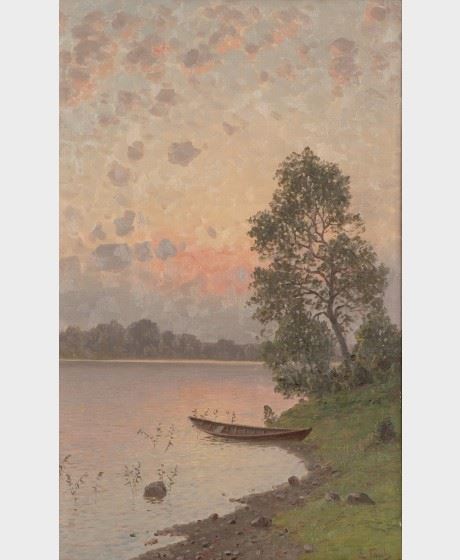 Boat by the shore by Eugen Taube