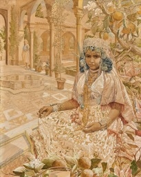Artwork by Henri Verbuecken, Two works: scène orientalisante (2), Made of Gouache on paper mounted on panel (2)