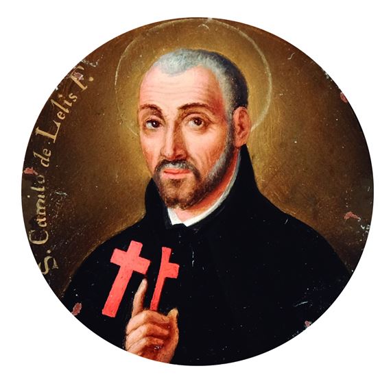 Mexican School, 18th Century Portrait of St. Camillus de Lellis