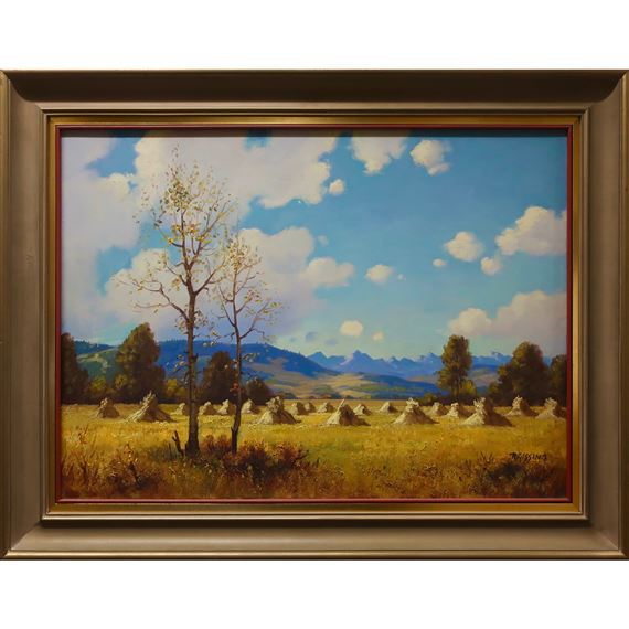 HARVEST - BOW VALLEY by Roland Gissing, DATED 1955