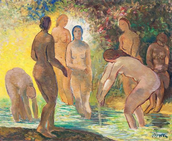 KOUPÁNÍ by Alois Bílek, 1920