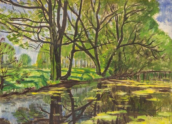 KRAJINA U ŘEKY by Antonín Hudeček, 1932