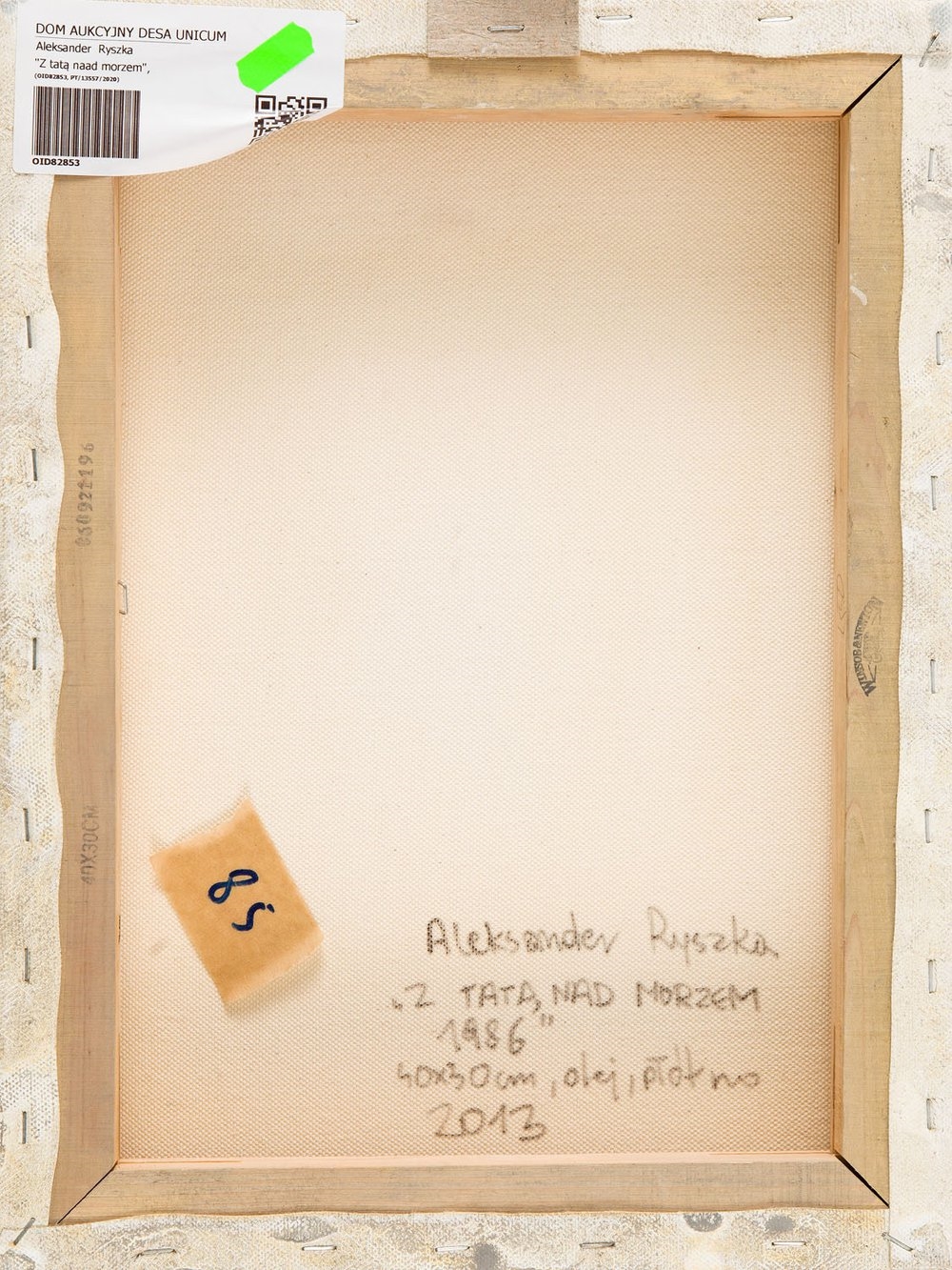 Artwork by Aleksander Ryszka, "Z tatą nad morzem", Made of oil/canvas