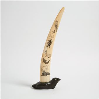 ETCHED TUSK ON A BIRD BASE - Pauloosie Lyta
